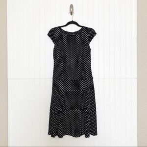 Joseph Ribkoff Size 6 Black White Polka Dot Dress
